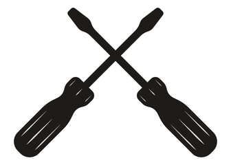 Cross screw vector icon.