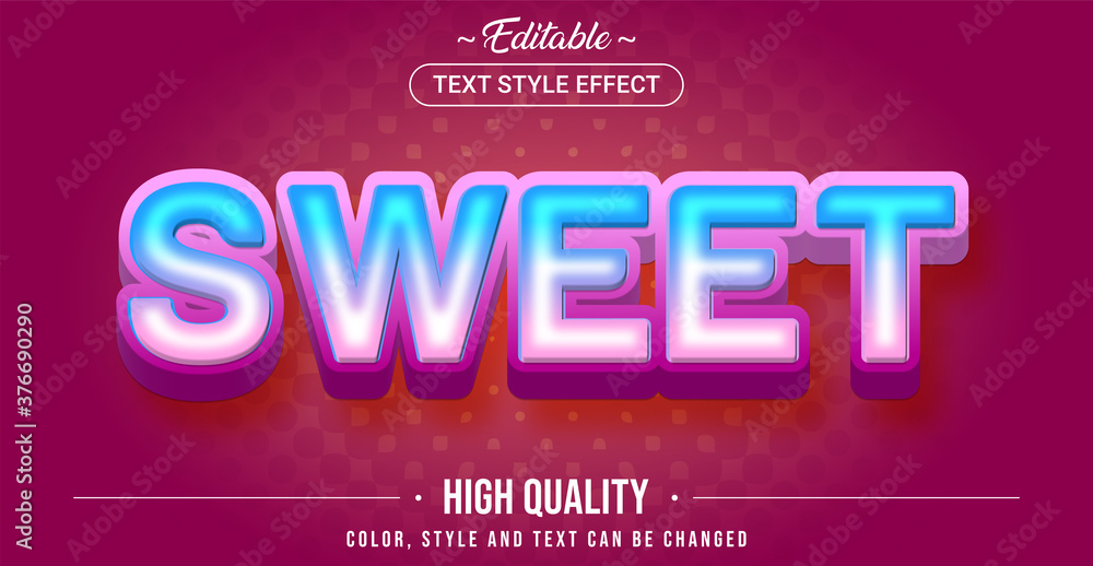 Aufkleber editable text style effect - sweet theme style.