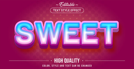 Editable text style effect - Sweet theme style.
