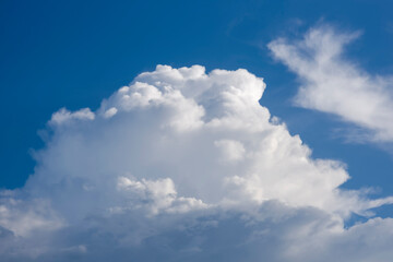Naklejka na ściany i meble Blue sky background and white clouds soft focus with empty space