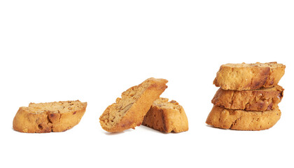 baked piece Italian almond biscotti, cantuccini cookies