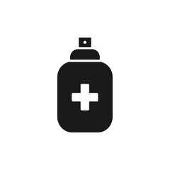 Antiseptic spray black icon. Antiseptic outline bottle vector illustration isolated on white background.