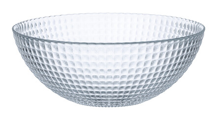 Empty glass bowl isolated on white background