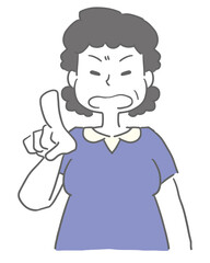 文句をいう中年女性