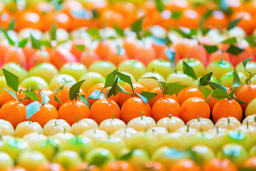 Thai Dessert, Thai Sweet, Ball plated dessert in Shape of Various fruits.