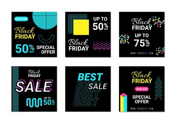 Black Friday sale banners template.