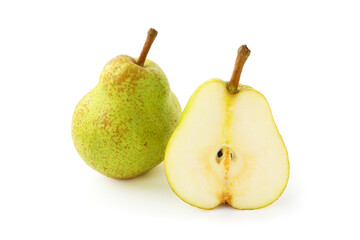 ラ・フランス（白バックで撮影した洋ナシの断面）