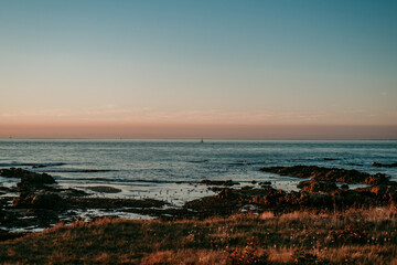sunset on the atlantic ocean seen from Noirmoutier Island, France