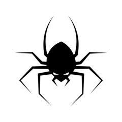 silhouette of spider icon. scary spider isolated on white background