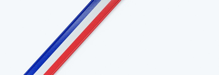Obraz premium Leather strip with the flag of France.