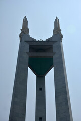 Quezon memorial circle obelisk monument tower in Quezon City, Philippines