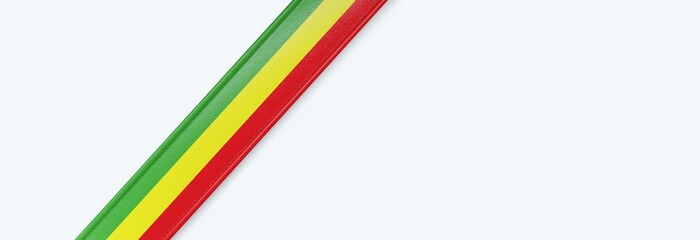 Leather strip with the flag of Ethiopia.