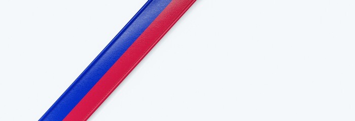 Leather strip with the flag of Liechtenstein.