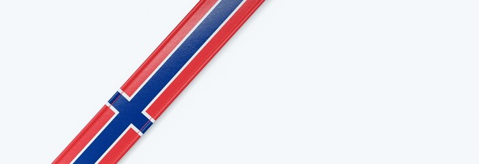 Leather strip with the flag of Norway.