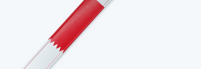 Leather strip with the flag of Bahrain.