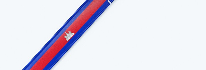 Leather strip with the flag of Cambodia.