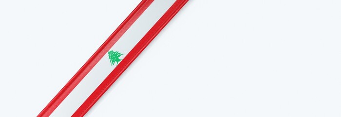 Leather strip with the flag of Lebanon.