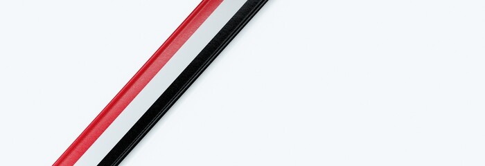 Leather strip with the flag of Yemen.
