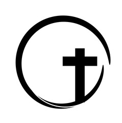 Christian cross illustration on white background 