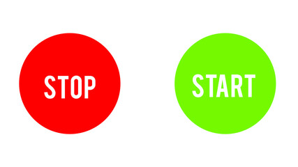 Start Stop Glossy Button, illustration
