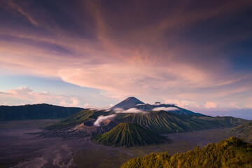 Fototapeta na wymiar Mount Bromo volcano or Gunung Bromo in Bromo Tengger Semeru National Park, East Java, Indonesia.