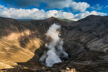 Crater of Mount Bromo volcanoes in Bromo Tengger Semeru National Park, East Java, Indonesia