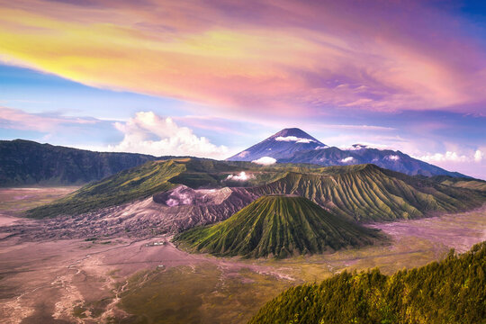 Mount Bromo volcanoes in Bromo Tengger Semeru National Park, East Java, Indonesia