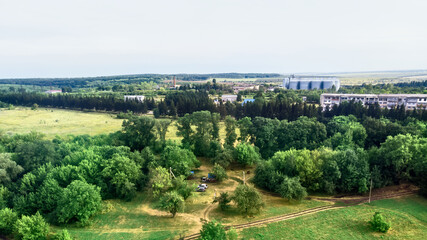 Obraz premium View of Donduseni from the drone in Moldova