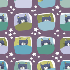 cute sleeping cat in bed-2