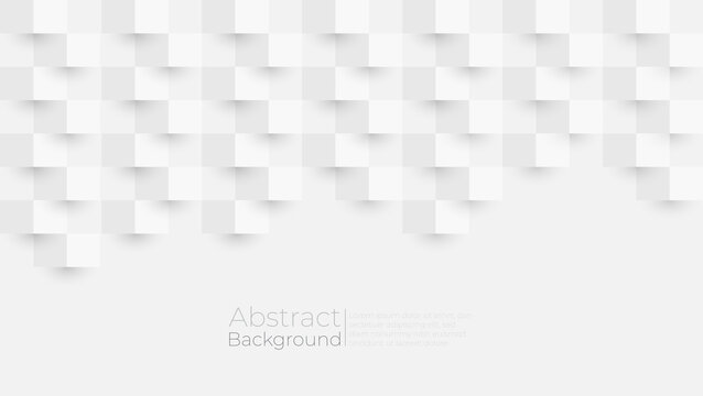 Grey and white background with abstract checkered pattern. Creative solution for invitation, card, presentation or booklet design. Blank template. Vector paper illustration.