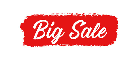 Hand sketched BIG SALE quote as banner. Drawn commercial lettering for flyer, poster, advertisement, label.
