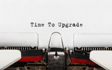 Text Time to upgrade typed on typewriter