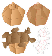 Box packaging die cut template design. 3d mock-up © siiixth