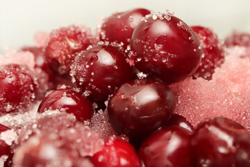 Preparing organic cherry jam. Sweet homemade black cherry jam.