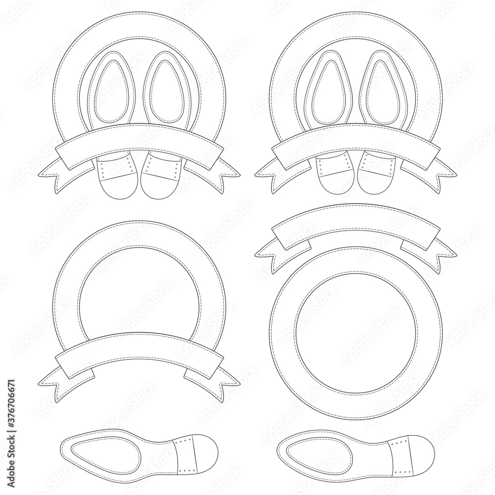 Poster set of illustrations with shoe soles. isolated vector objects on a white background.