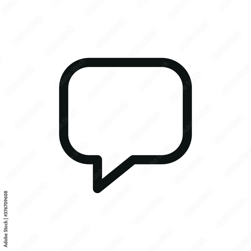 Poster Chat icon. Simple speech bubble vector isolate on white background