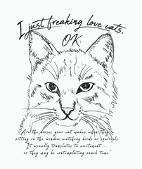 Naklejka premium cat drawing t shirt print design and for other jobs