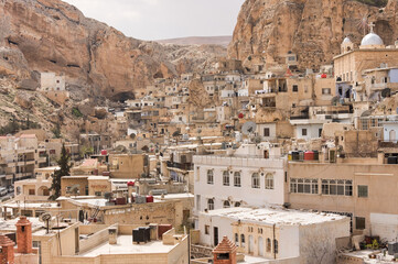 Maaloula, Syria 04/14/2009 small Christian town before the war now in ruins