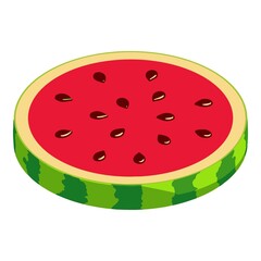 Cutted watermelon icon. Isometric of cutted watermelon vector icon for web design isolated on white background