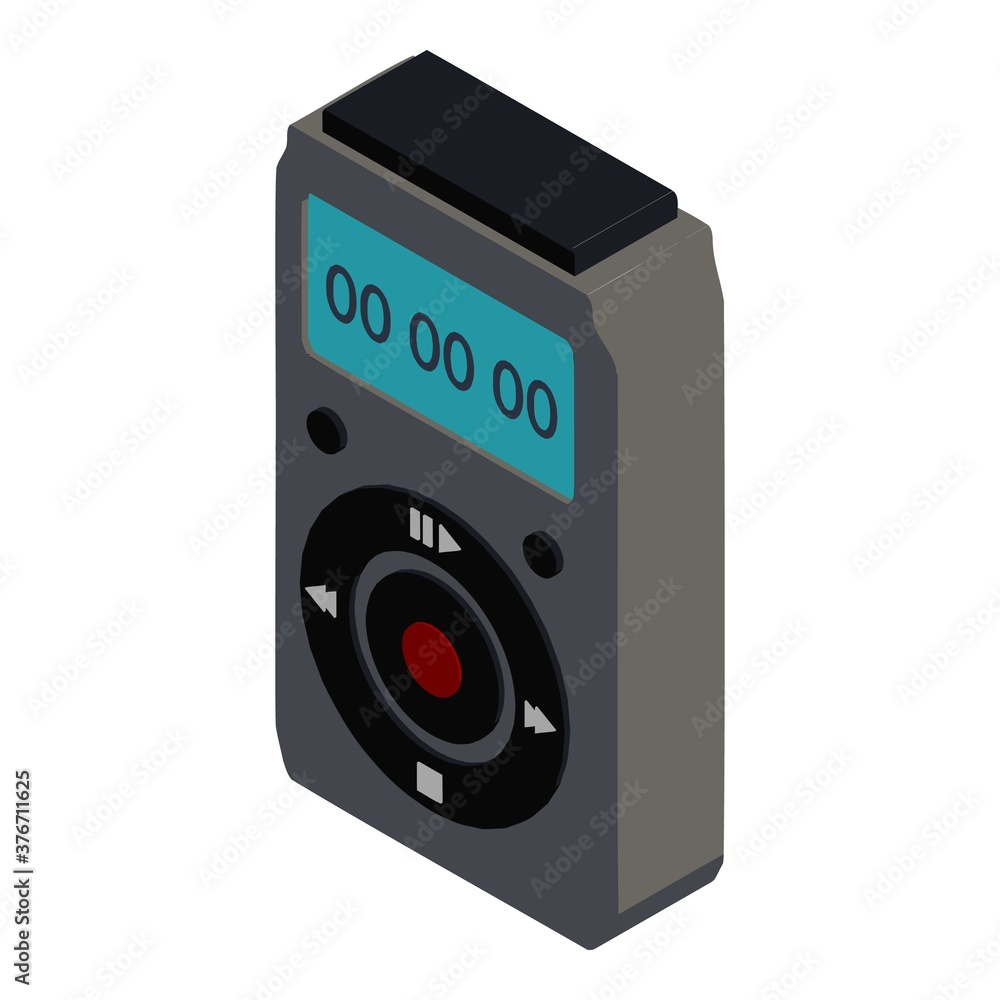 Poster digital dictaphone icon. isometric of digital dictaphone vector icon for web design isolated on whit
