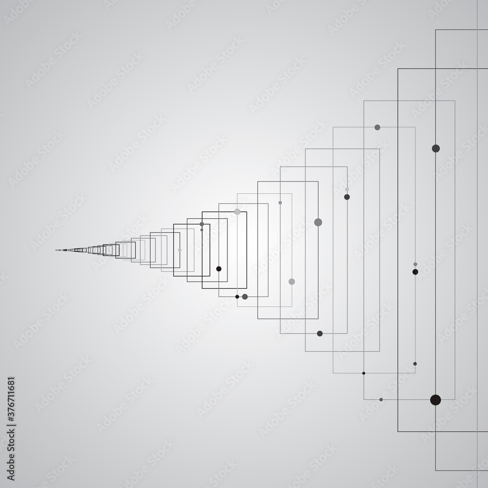 Aufkleber connect lines squares. abstract geometric pattern. digital communication. vector illustration design