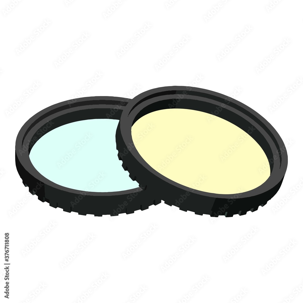 Poster camera filter icon. isometric of camera filter vector icon for web design isolated on white backgrou