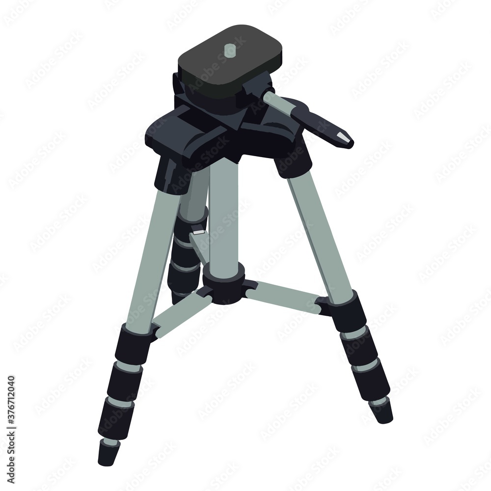 Poster camera tripod icon. isometric of camera tripod vector icon for web design isolated on white backgrou