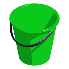 Bucket cleaner icon. Isometric of bucket cleaner vector icon for web design isolated on white background