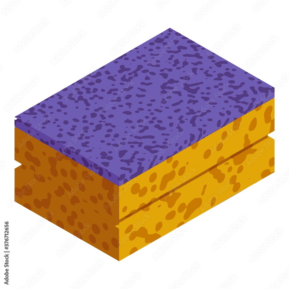 Poster cleaning sponge icon. isometric of cleaning sponge vector icon for web design isolated on white back