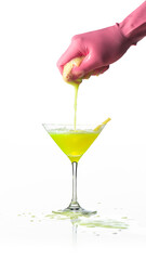 Clean drink, cocktail drink with cleaning agent and sponge