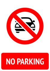 No Parking prohibition sign, modern label ready to print