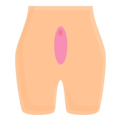 Laser hair removal abdomen icon. Cartoon of laser hair removal abdomen vector icon for web design isolated on white background