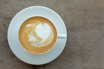 top view of hot coffee