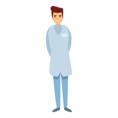 Smiling nurse man nursing home icon. Cartoon of smiling nurse man nursing home vector icon for web design isolated on white background